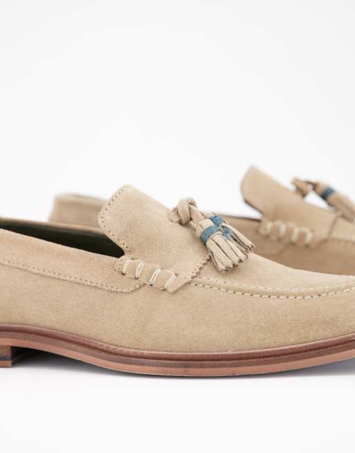 Walk London West tassel loafers in beige suede, 4 of 4