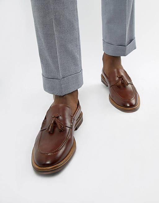 WALK London West tassel loafers in brown leather | ASOS