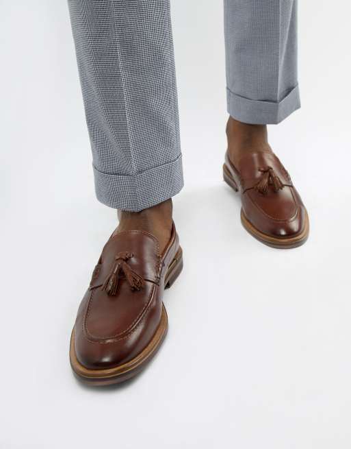 Utroskab Multiplikation kamp WALK London West tassel loafers in brown leather | ASOS