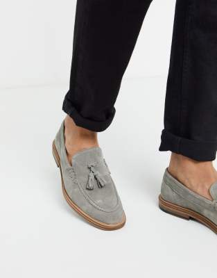 grey suede slip on shoes