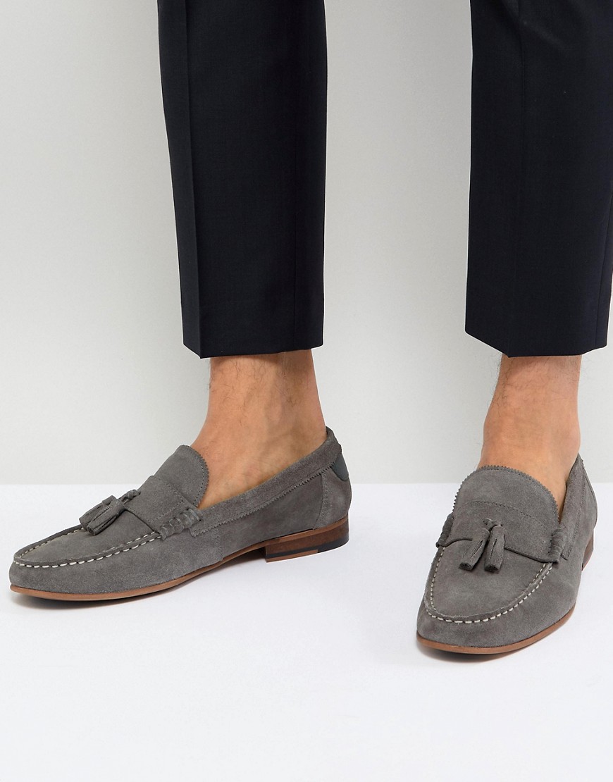 Walk London - Will - grå loafers med kvaster