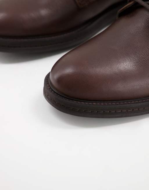 Walk London - Wolf - Stivaletti stringati in pelle zigrinata marrone, 3 di 4