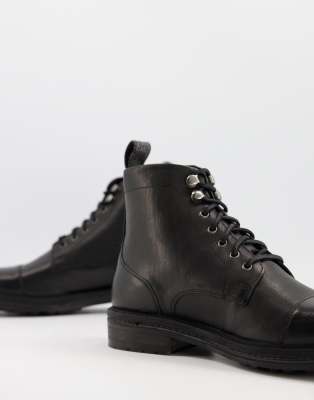 black toe cap boots