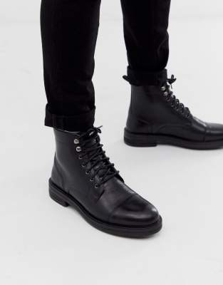 black toe cap boots