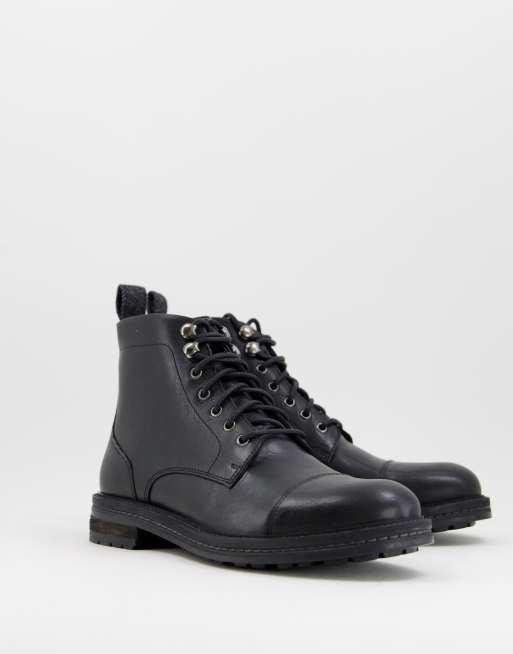 ASOS High Top Trainer Boots In Black With Gum Sole for Men