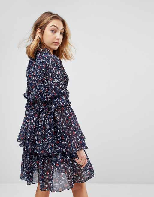 Download Walter Baker Dianna Floral Print Layered Dress Asos