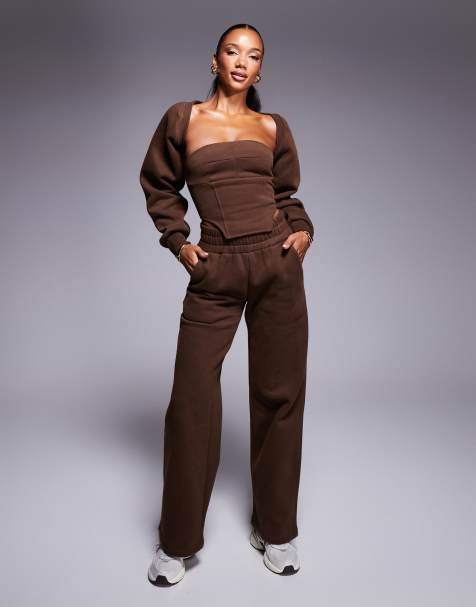 Wander Doll – Everyday – Exklusives Set in Schokobraun mit Korsett-Oberteil, Bolero, Kapuzenjacke mit Reißverschluss und Jogginghose mit Fleece-Innenseite - view 1