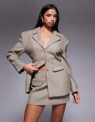 Wander Doll - Farron - Minirock aus Wolle in Taupe mit Volant, Kombiteil-Neutral