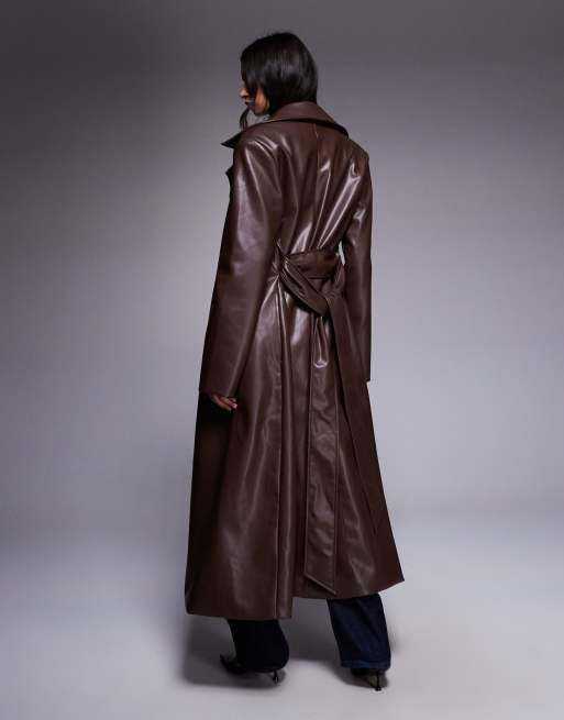 Wanderdoll Anushka faux leather shoulder pad detail cinched waist