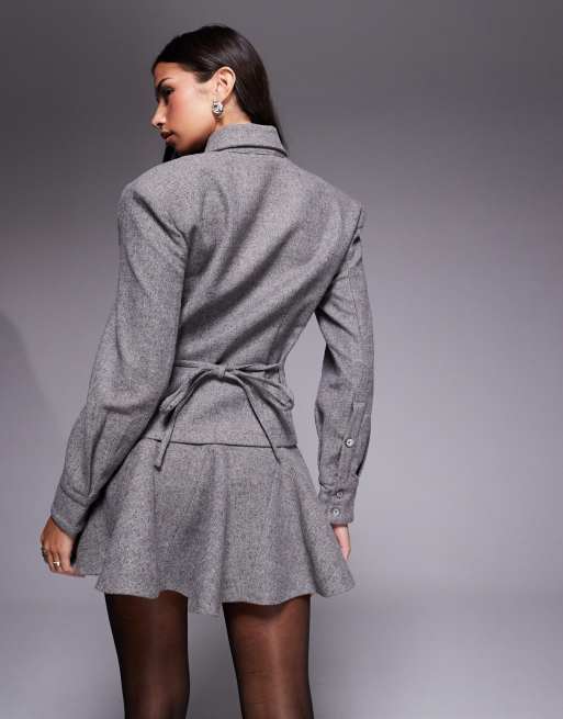 Wanderdoll - Blair - Veste d'ensemble boutonnée avec col structuré - Gris, 4 de 4