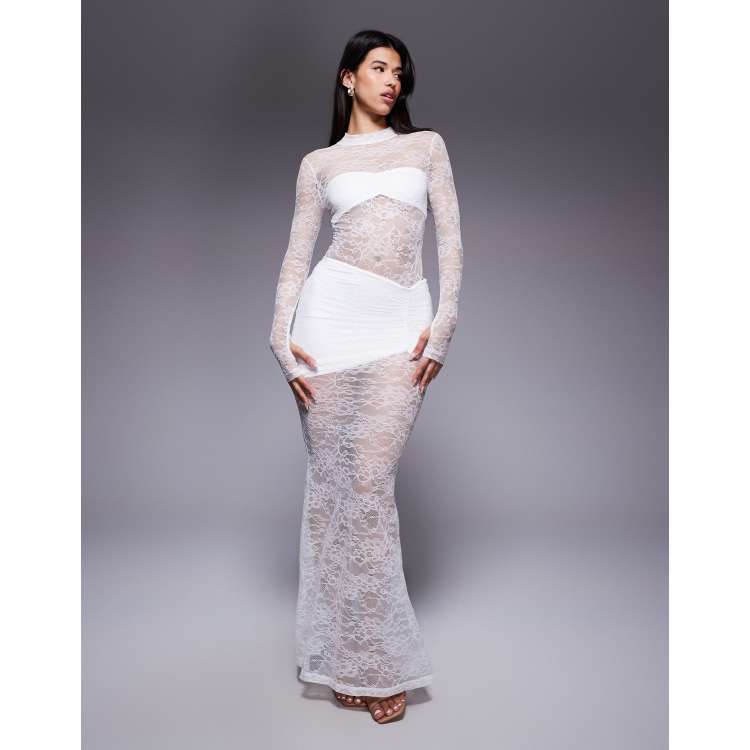 ワンピース PAROSH Women Mid Skirts D726020 CIOCCOLATO001 White P.a.r.o.s.h Knitted Midi Skirt In White | ModeSens