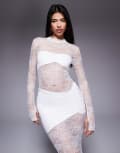 [Wanderdoll] Wanderdoll Britney high neck lace bodysuit in white (part of a set) M WHITE