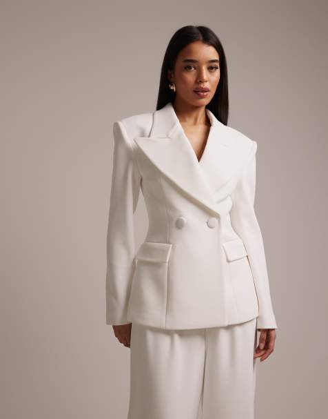 Wanderdoll - Charlotte - Alt til bruden - Hvid blazer med oversized krave og indsyet talje - Del af sæt - view 1