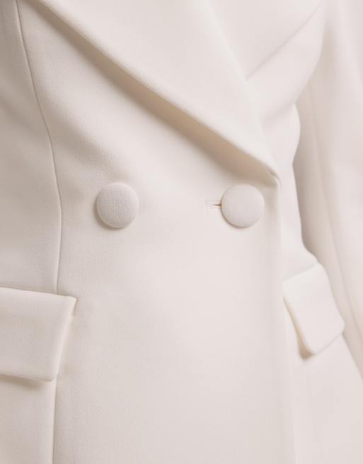Wanderdoll - Charlotte - Blazer oversize da sposa avvitato con rever bianco in coordinato, 3 di 5