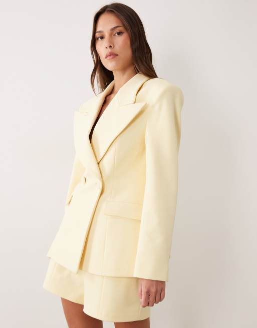 Wanderdoll – Charlotte – Exklusiver, taillierter Blazer in Zitronengelb mit Oversize-Revers, 4 von 4