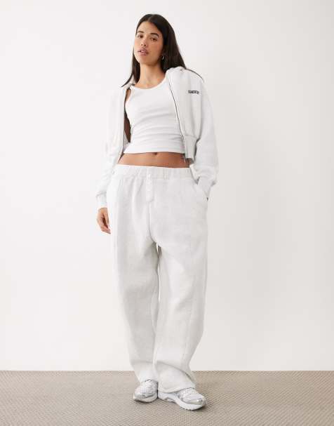 Wanderdoll - conjunto jogger de pernera barrel premium en gris jaspeado claro - view 1