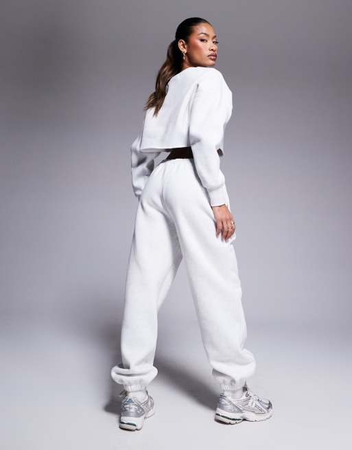 Wanderdoll Everyday heavy weight fleece back cuffed sweatpants in light gray - part of a set, 2 of 5