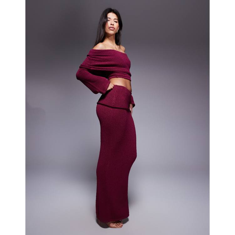 Wanderdoll exclusive Yasmin boucle knit dramatic foldover maxi