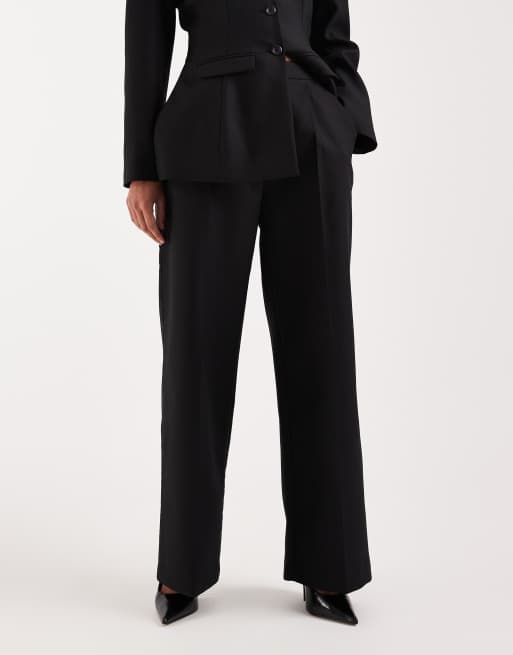 Wanderdoll Farron tailored wide leg pants in black (part of a set), 2 of 5