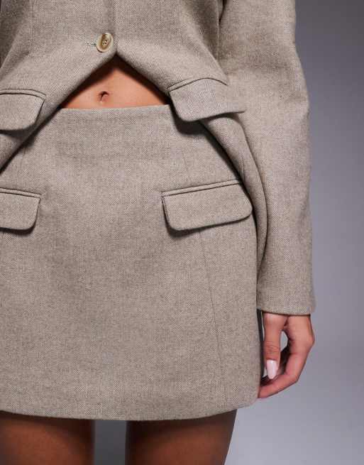 Wanderdoll Farron wool pelmet mini skirt in taupe (part of a set), 5 of 5