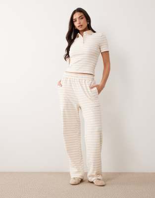 Frankie - Hochwertige Jersey-Hose in Milch und Honig mit weitem Bein, Kombiteil-Mehrfarbig Mehrfarbig XS