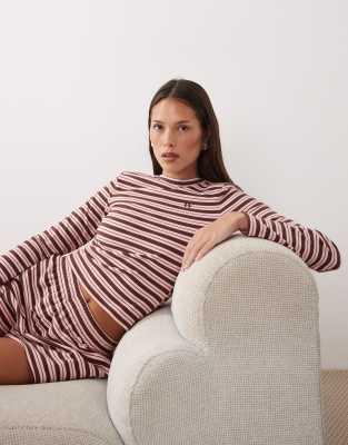 Wanderdoll Frankie Premium Jersey Long Sleeve Crew Neck Top Co-ord In Multi