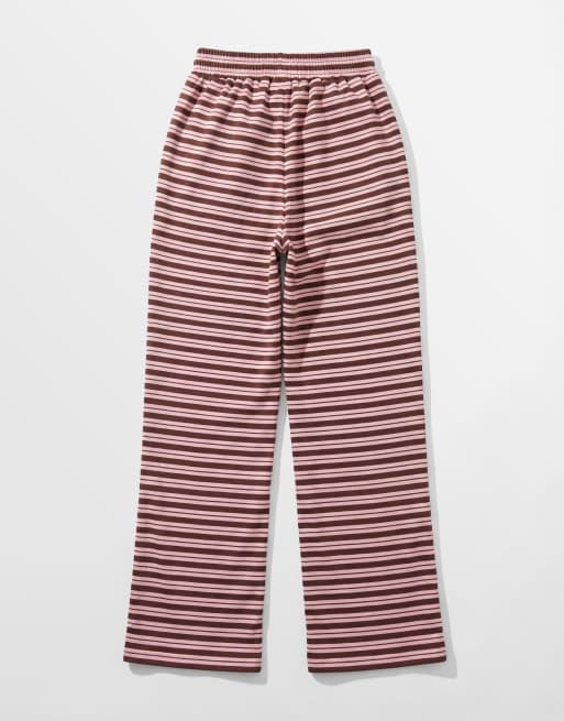 Wanderdoll - Frankie - Premium - Jerseybukser med brede ben og lyserøde/chokoladebrune striber - Del af sæt, 7 af 9