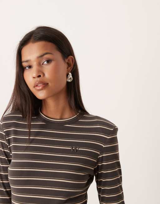 Wanderdoll - Frankie - Premium - Langærmet top med rund hals og grå striber i kraftig jersey - Del af sæt, 4 af 4