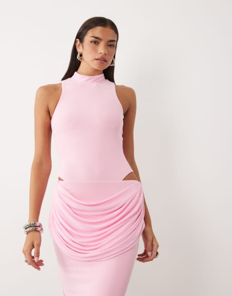 Wanderdoll – Gracie – Rosa, skulpterande, ärmlös body med hög krage, del av set - view 1