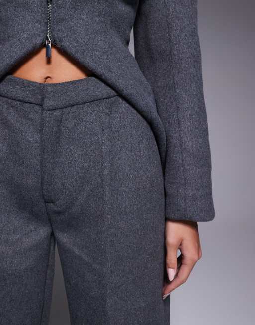 Wanderdoll - Hansa - Pantalon d'ensemble ample et ajusté en laine mélangée - Anthracite, 3 de 5