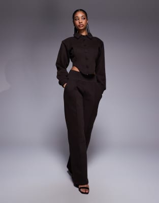 Wanderdoll Hattie Cotton Blend Tailored Collared Corset Detail Shirt In Black