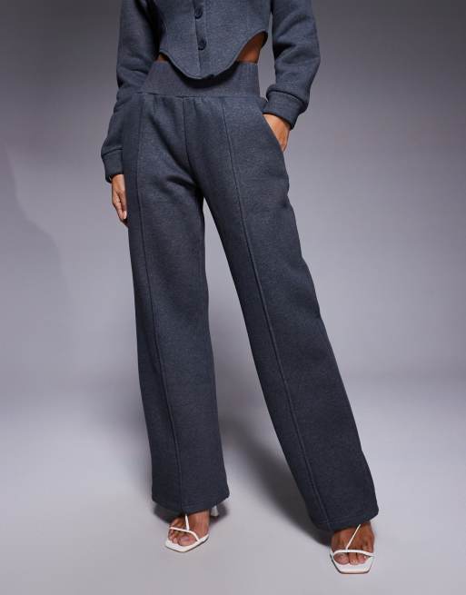 Wanderdoll - Hattie - Pantalon d'ensemble ample et ajusté à plis nervurés en coton mélangé - Anthracite, 2 de 5