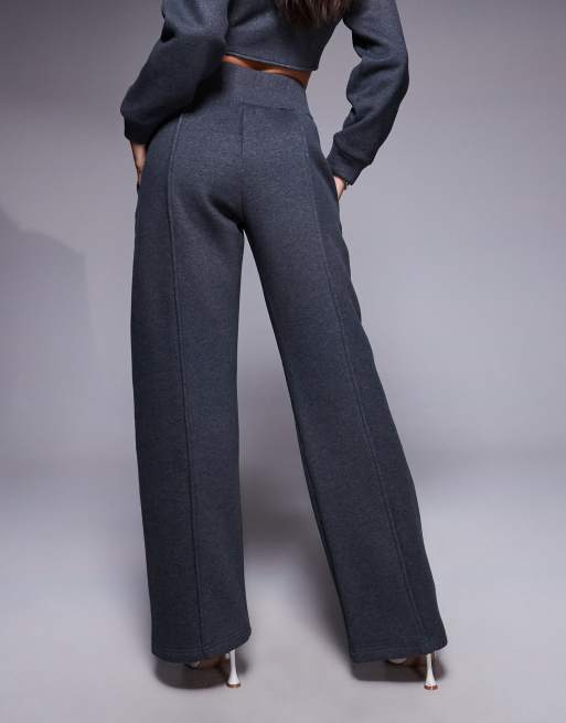 Wanderdoll - Hattie - Pantalon d'ensemble ample et ajusté à plis nervurés en coton mélangé - Anthracite, 4 de 5