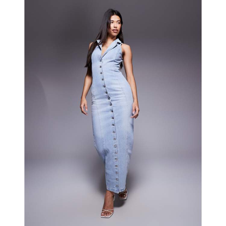 oaf BACK BUCKLE MAXI DRESS グレー oaf BACK BUCKLE MAXI DRESS