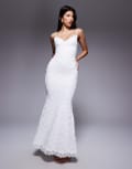 [Wanderdoll] Wanderdoll Leah lace cami cup detail maxi dress in white S WHITE