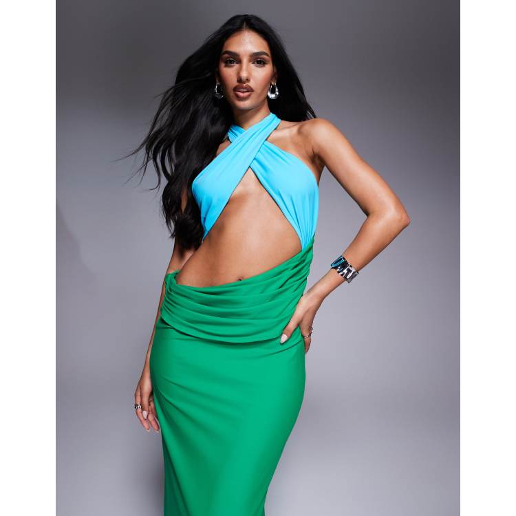 Wanderdoll Maddison slinky cross front halterneck cut out