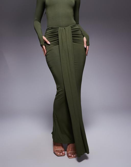 【OJOS】25ss Layering Draped Maxi Skirt OJOS - - OJOS