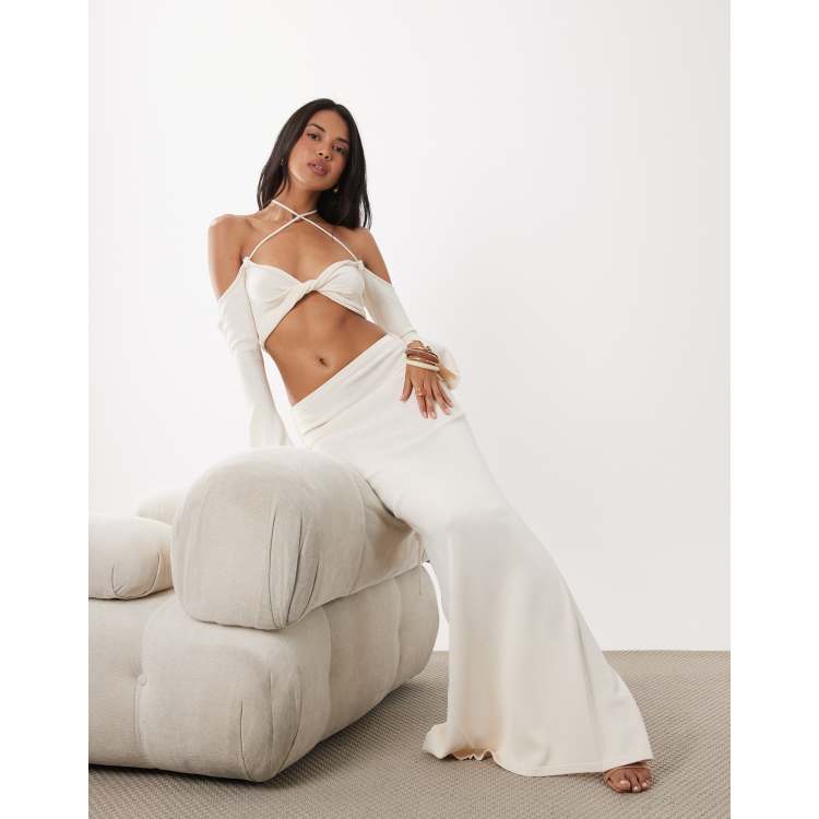 Wanderdoll Ophelia crochet maxi skirt in white - part of a set | ASOS