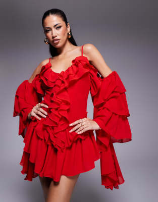 Красный комбинезон с оборками Wanderdoll 14890₽