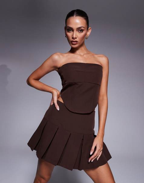 Wanderdoll – Sylvie – Brun, figursydd korsett-topp i bandeaustil, del av set - view 1