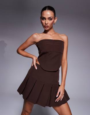 Wanderdoll - Sylvie - Elegantes, ärmelloses Korsett-Oberteil in Braun, Kombiteil