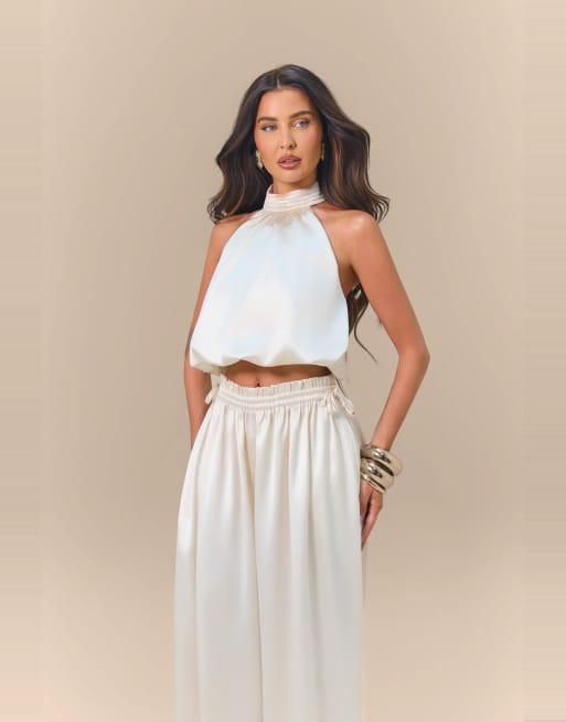 Wanderdoll x Emma Milton Summa satin balloon leg cinched waist