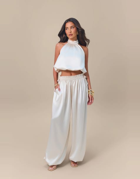 Wanderdoll x Emma Milton Summa satin set in cream - view 1