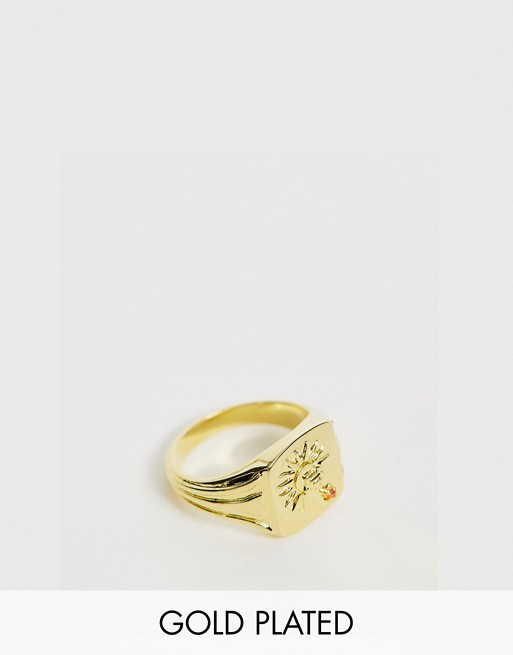 Wanderlust & Co Solis Gold Signet Ring