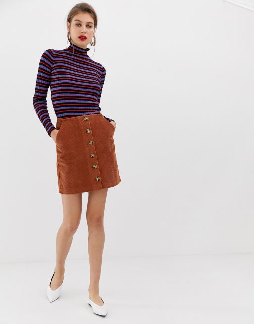 Rust brown clearance corduroy skirt