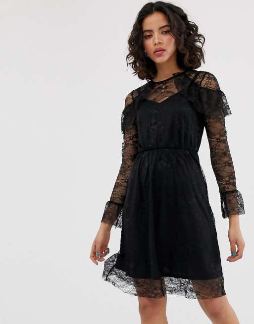 Warehouse black sale lace dress