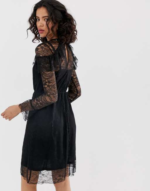 Warehouse black shop lace dress