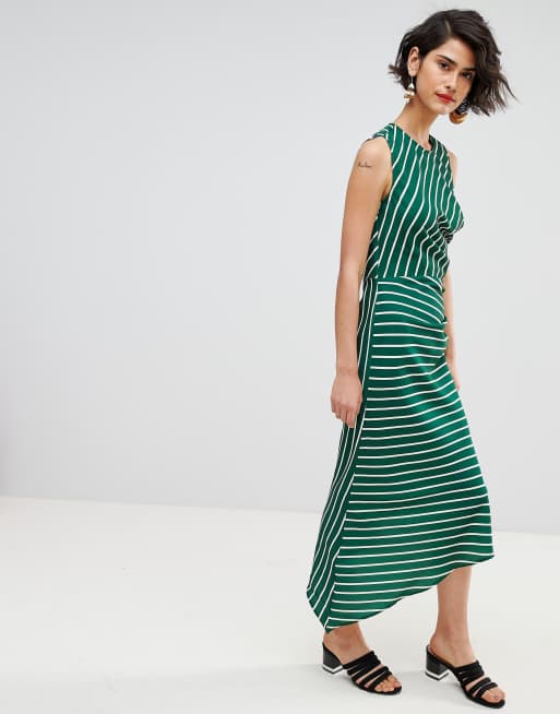 Warehouse Asymmetric Hem Stripe Sleeveless Dress, 4 of 4
