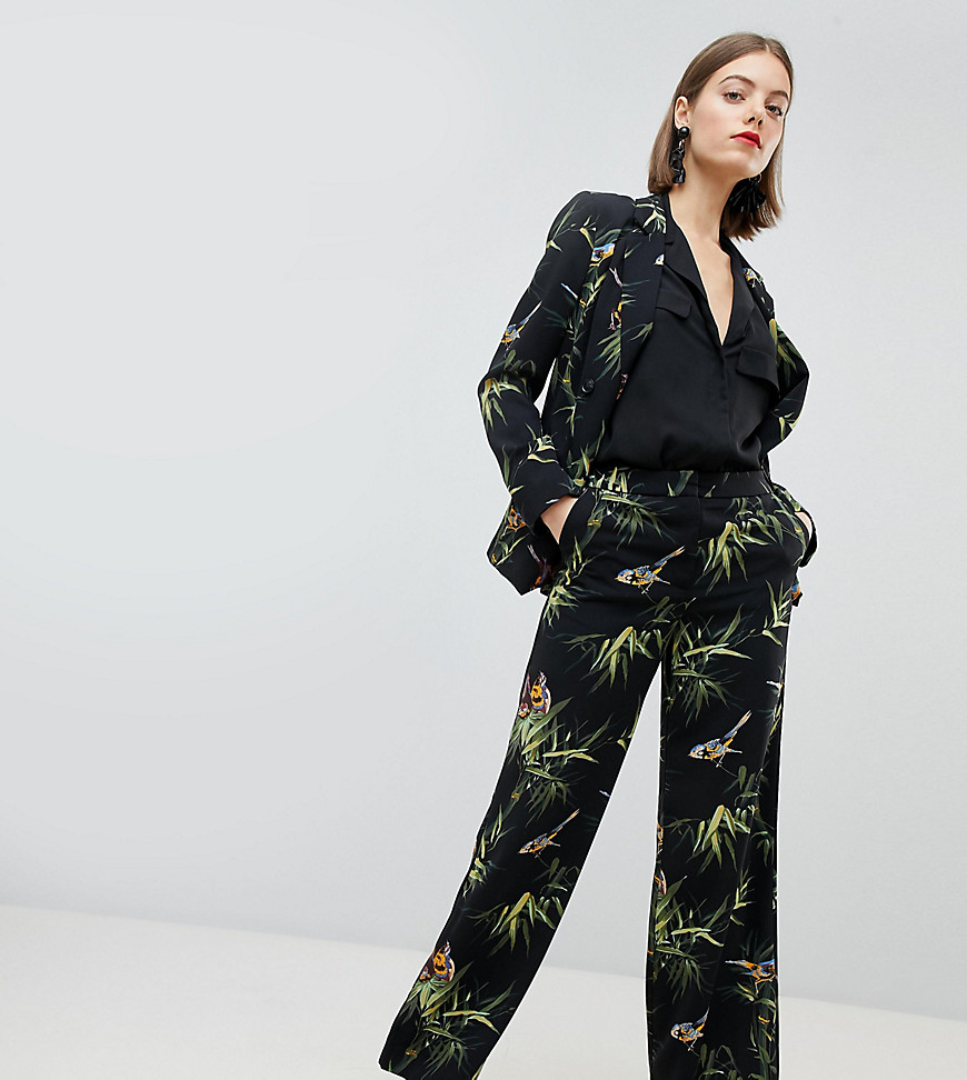 Warehouse Barbican Collection Tropical Printed Wide Leg Pants-Multi