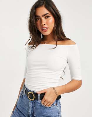 asos white bardot top